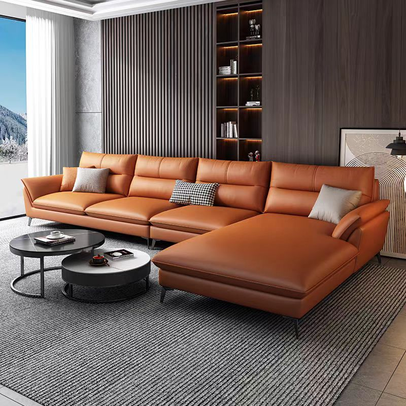 Modern European-Style Leather Sofa Set Lightweight Luxurious Genuine Leather Design Sectional - Image 4