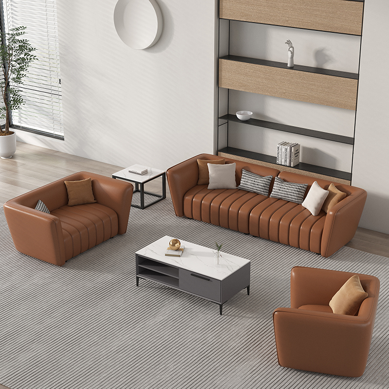 High Quality Modern Luxury Office Leather Sofa Set Furniture Modular Sofa Living Room Sofas - Image 3